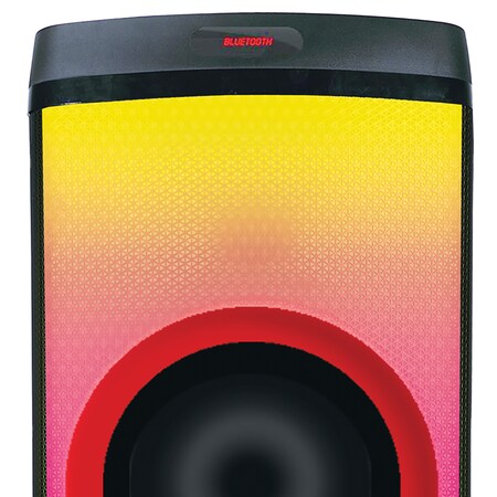 Naxa Sound Pro Dual 12" 6,000-Watt Portable Bluetooth Blaze Speaker Full Glow Disco Lights Microphone NDS-1250